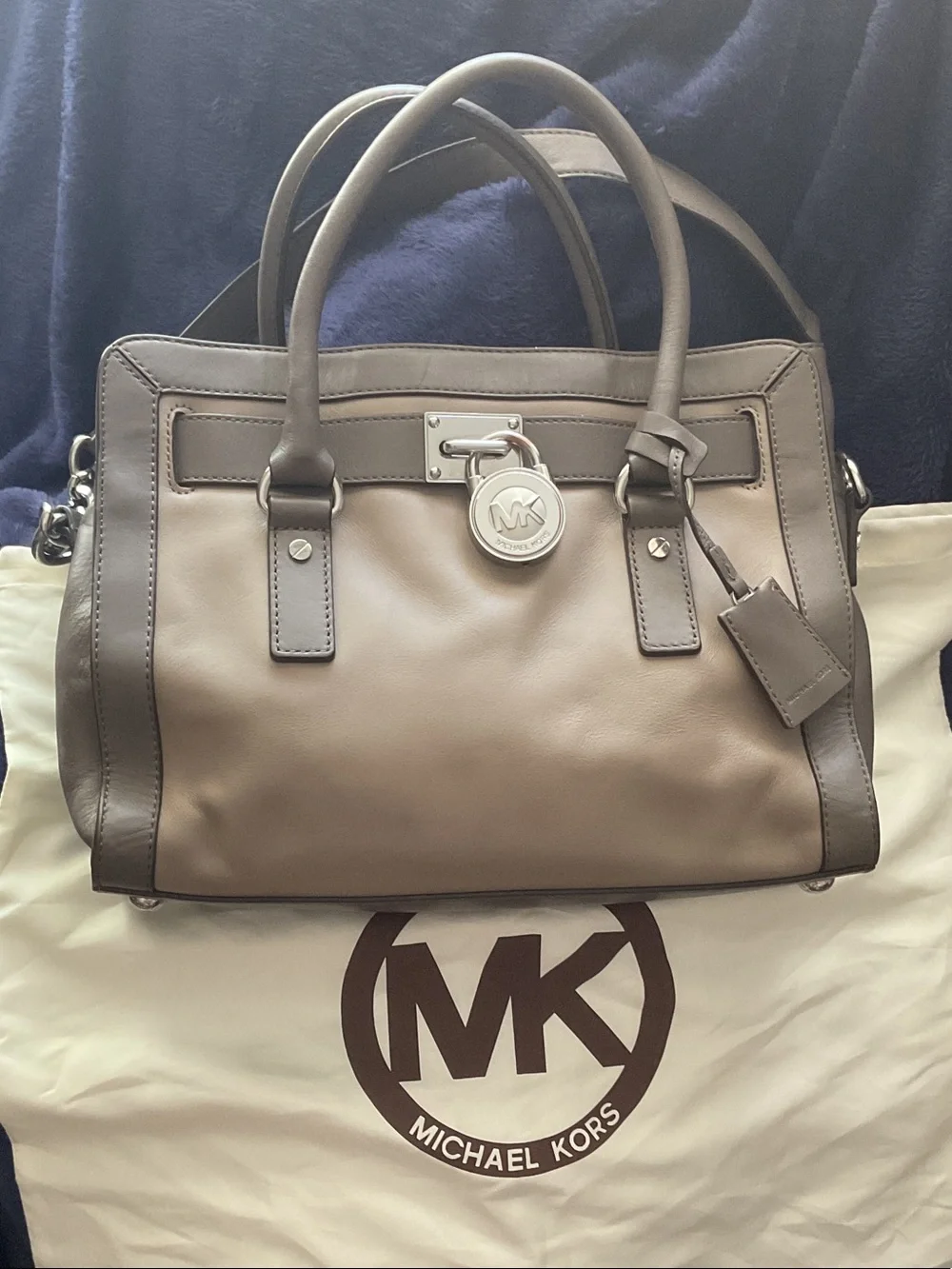 Michael Kors Gray All Leather Satchel Purse